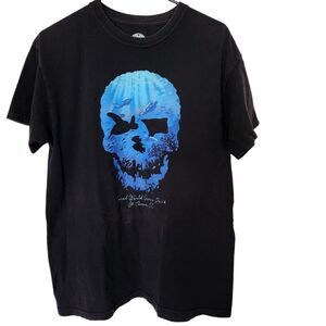 The Duck Company Black Graphic T-Shirt Skull, Ocean, Diver Graphic Size Large
